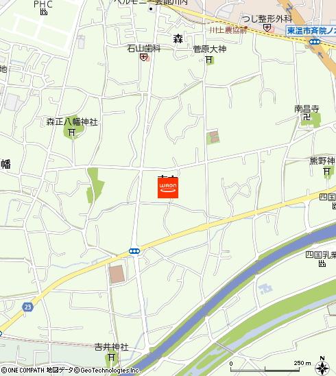 マルナカ川内店付近の地図